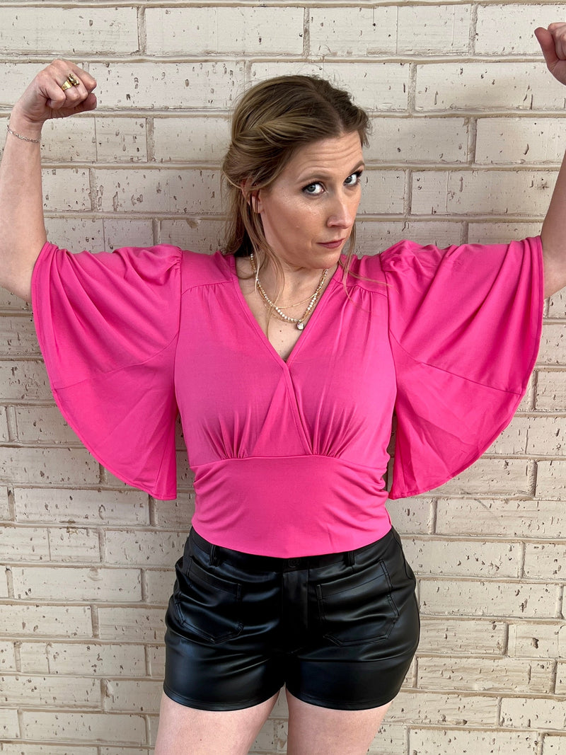 Pink Sassy Bell Top | gussieduponline