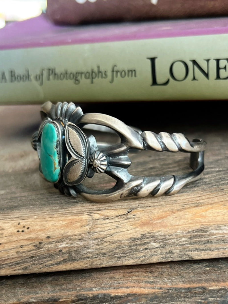 Bly Sterling Silver Navajo Turquoise Cuff Bracelet | gussieduponline