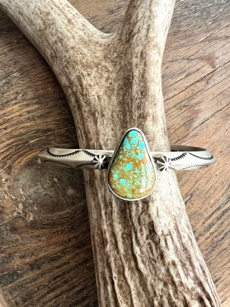 Married to Turquoise Navajo Sterling Silver Cuff Bracelet | gussieduponline