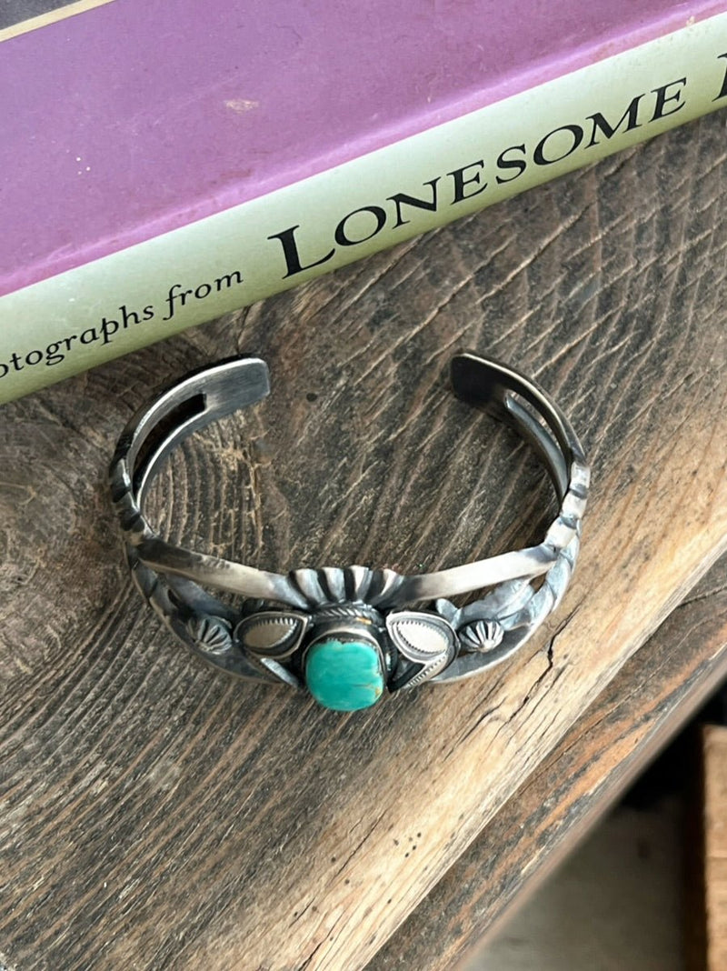 Bly Sterling Silver Navajo Turquoise Cuff Bracelet | gussieduponline