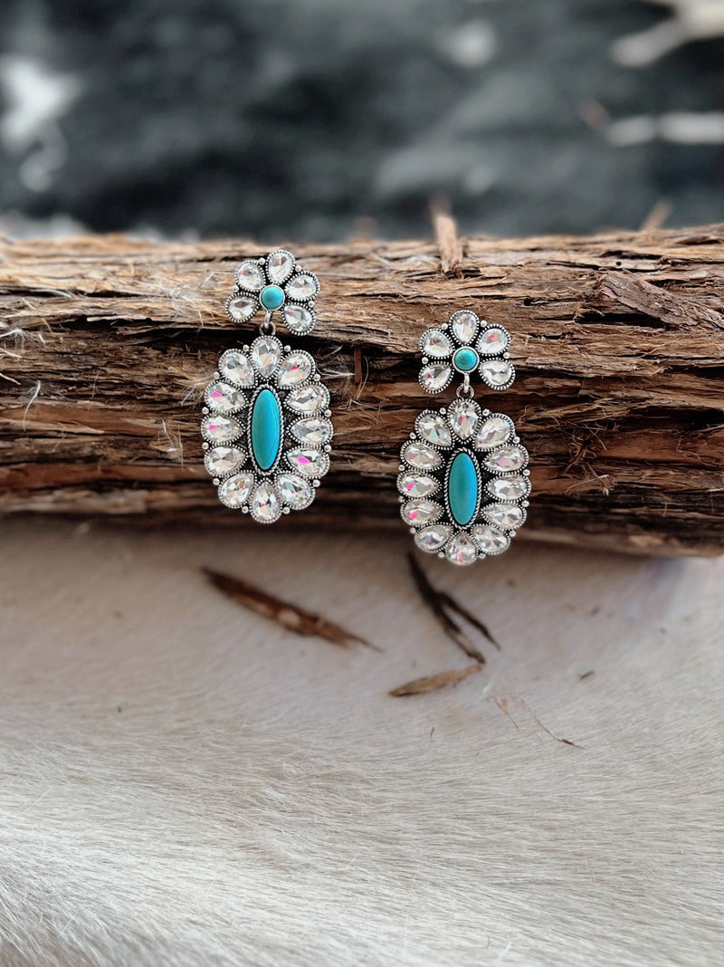 Crown Rhinestone Jewel of the Rodeo Earrings-2 Designs | gussieduponline