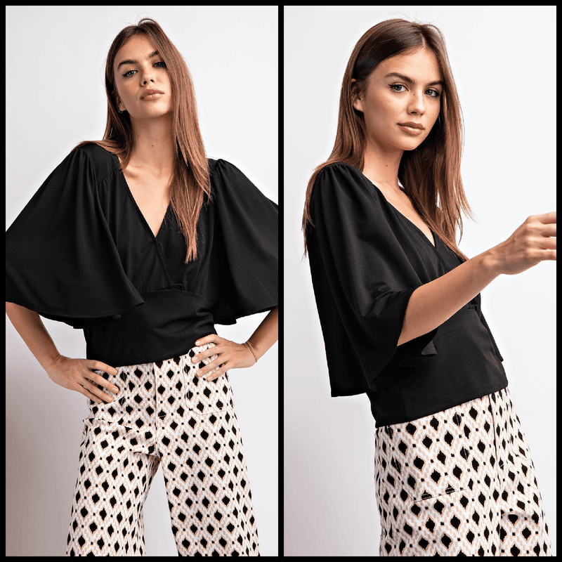 Black Sassy Bell Top | gussieduponline