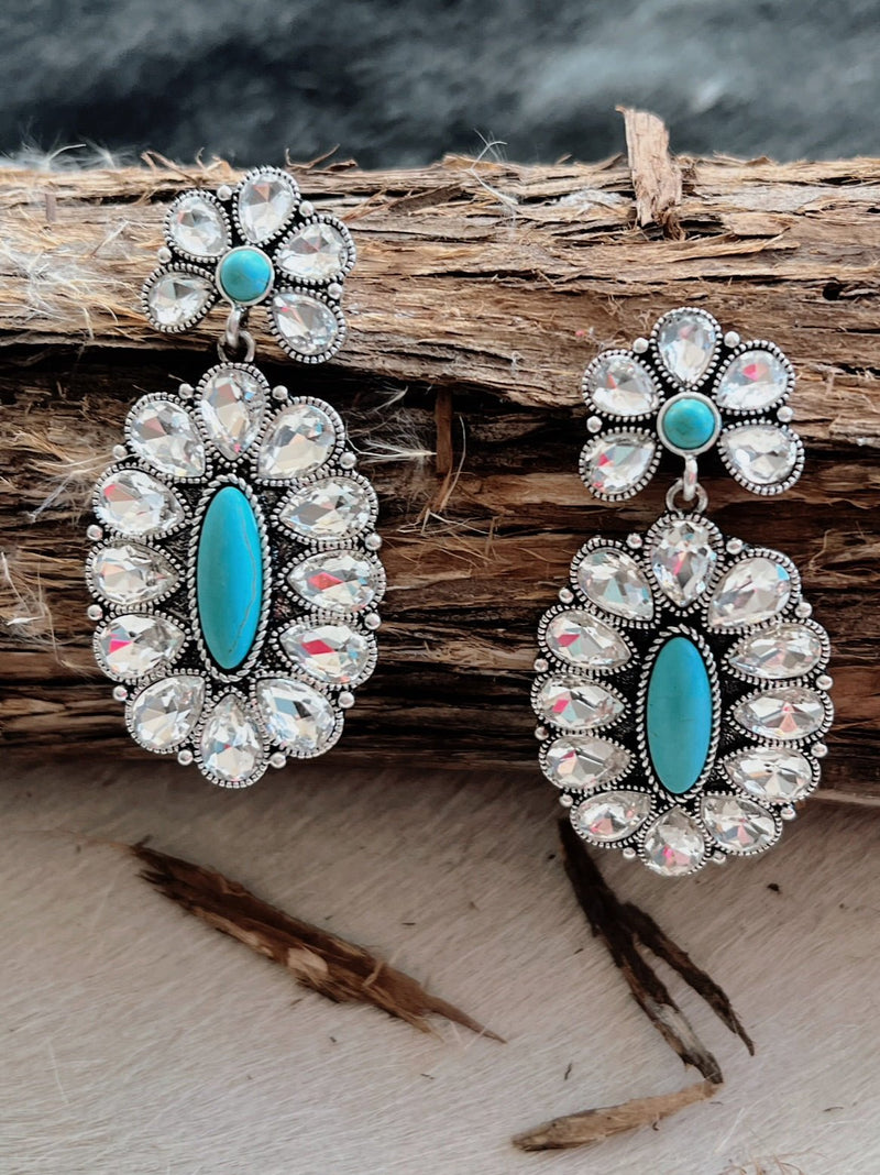 Crown Rhinestone Jewel of the Rodeo Earrings-2 Designs | gussieduponline