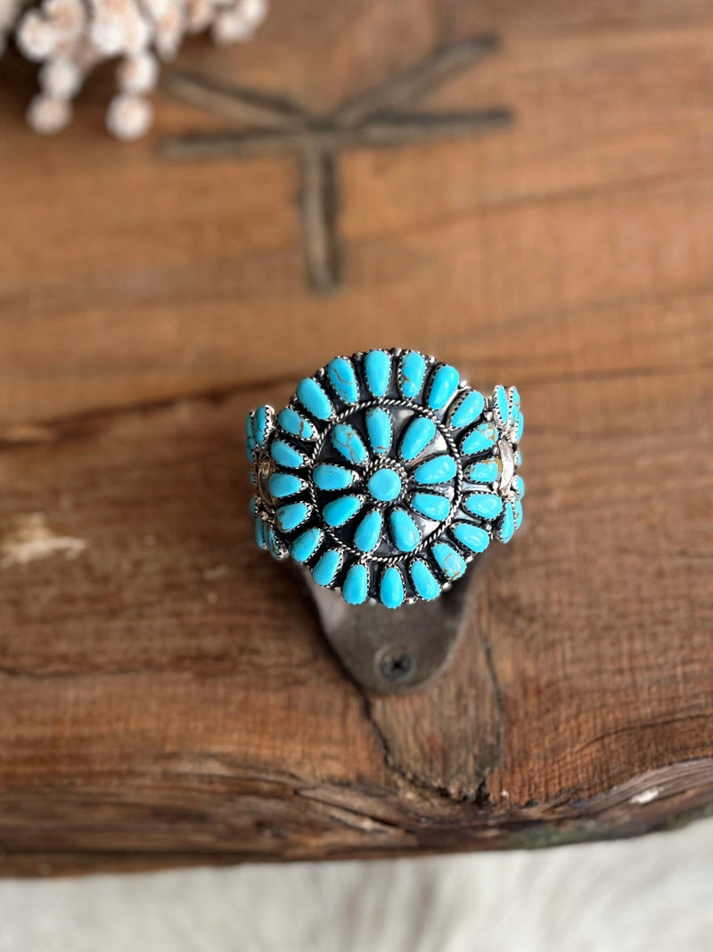 Tala Navajo Turquoise Sterling Silver Cuff Bracelet | gussieduponline