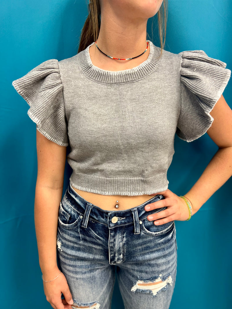 Wardrobe Staple Grey Cropped Sweater* | gussieduponline