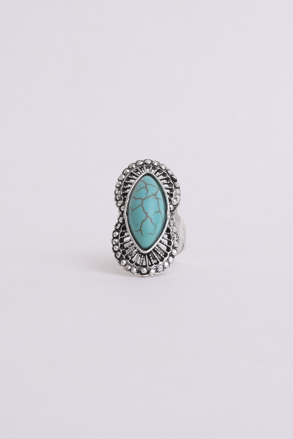 Western Hourglass Adjustable Turquoise Ring | gussieduponline