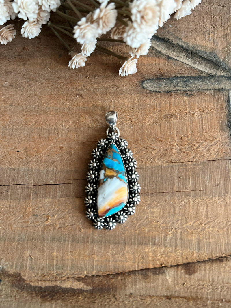 Western Skies Navajo Sterling Silver Pendant ONLY! | gussieduponline