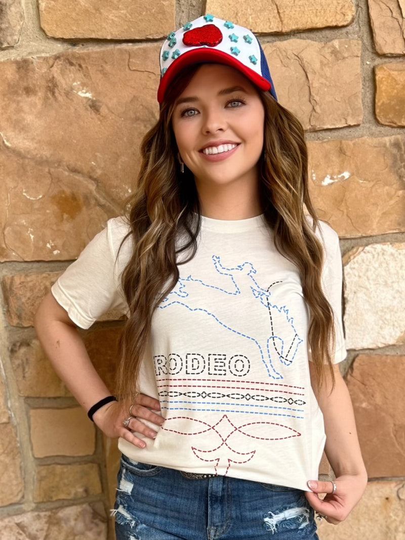 Sterling Kreek Too Cool for British Rule Tee I Gussieduponline. top. women's top. white. graphic tee. red. blue. independence. freedom. short sleeve. scoop neck. apparel. women's western boutique. small business. Ships fast from Texas.
