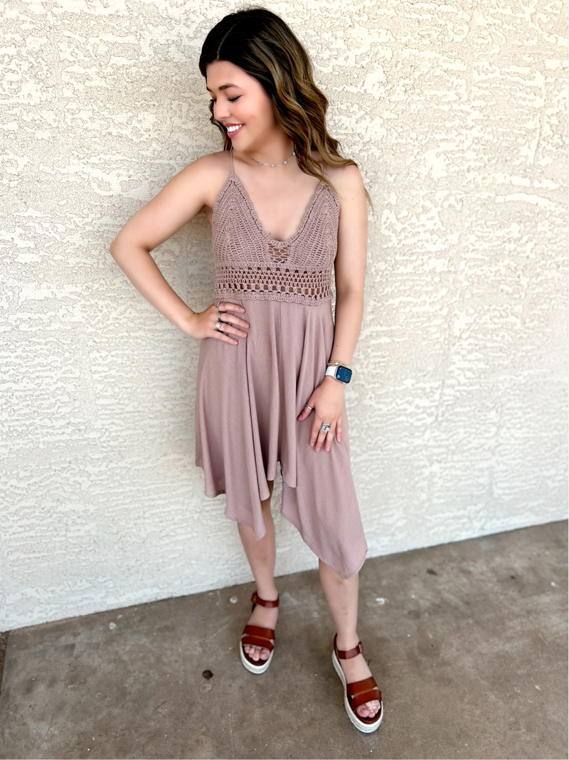 Long After Tonight Taupe Dress | gussieduponline