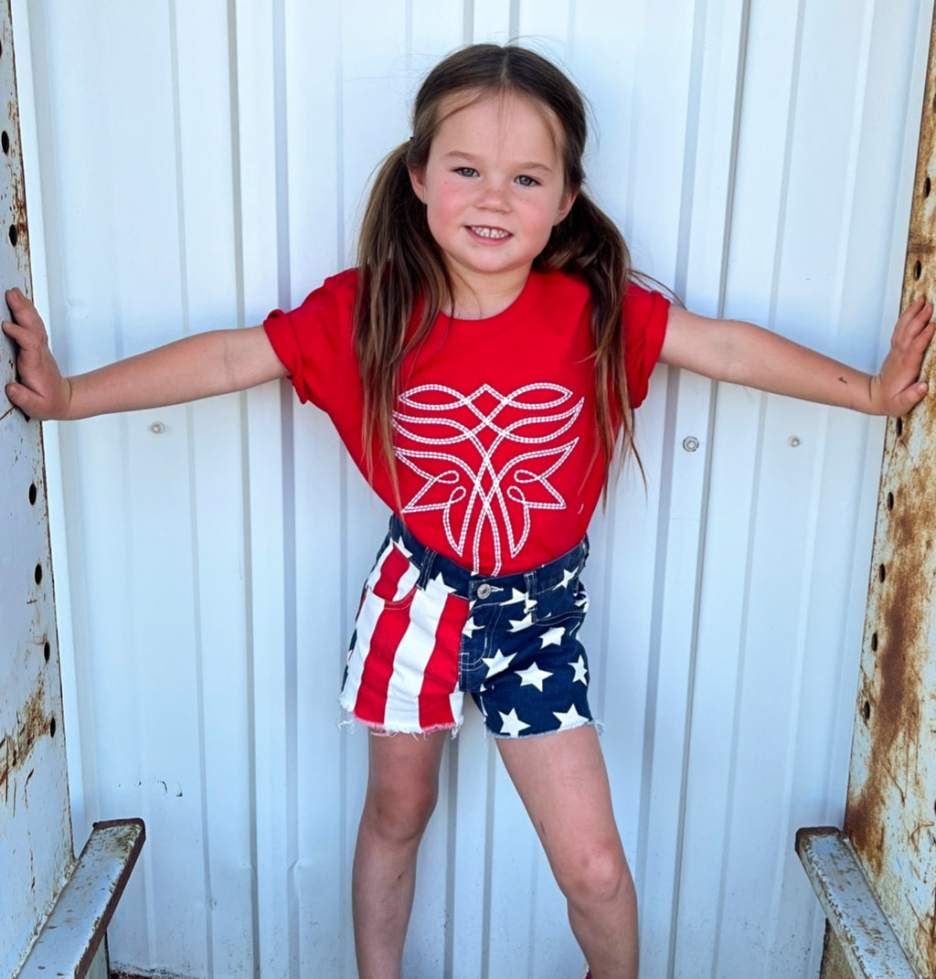 KIDS Stars & Stripes Denim Shorts* | gussieduponline