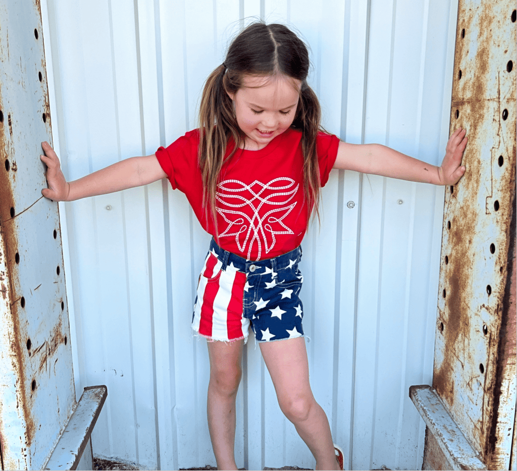 KIDS Stars & Stripes Denim Shorts* | gussieduponline