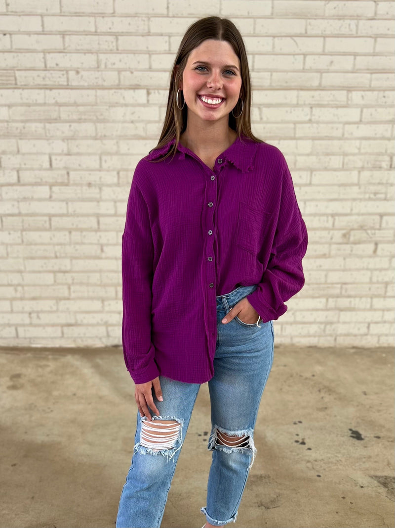 In Her Plum Gaze Top | gussieduponline