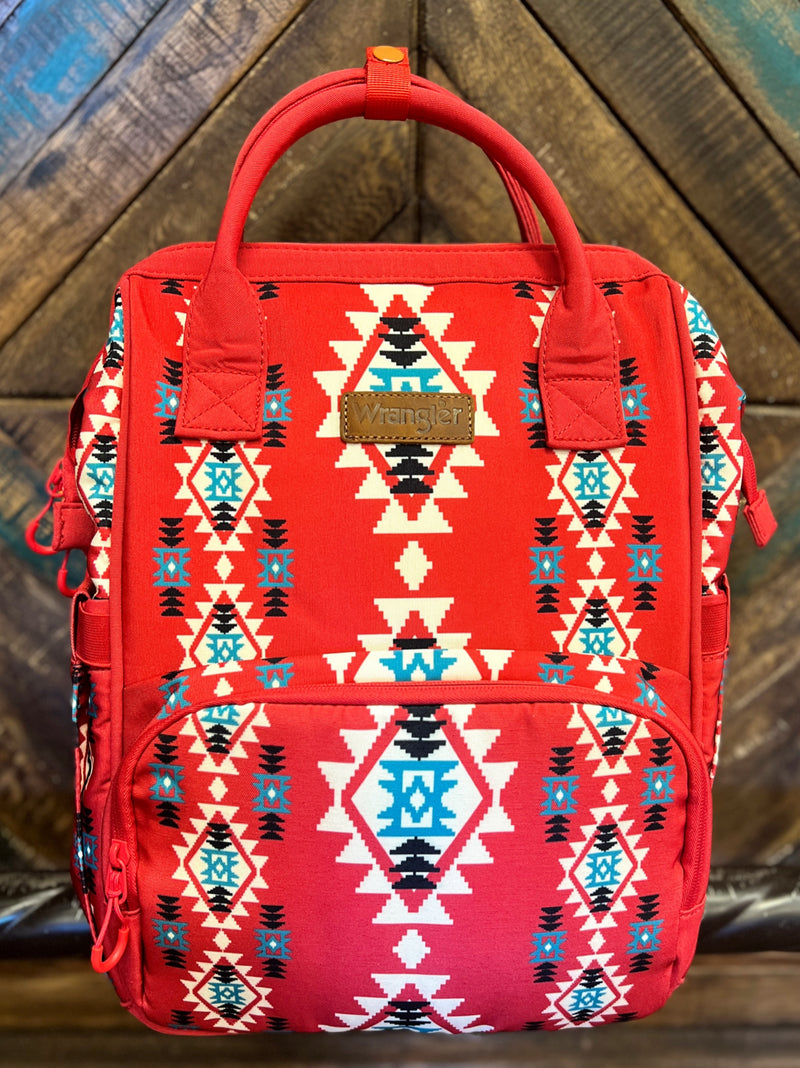 The Original Wrangler Diaper Bag -Red Aztec | gussieduponline