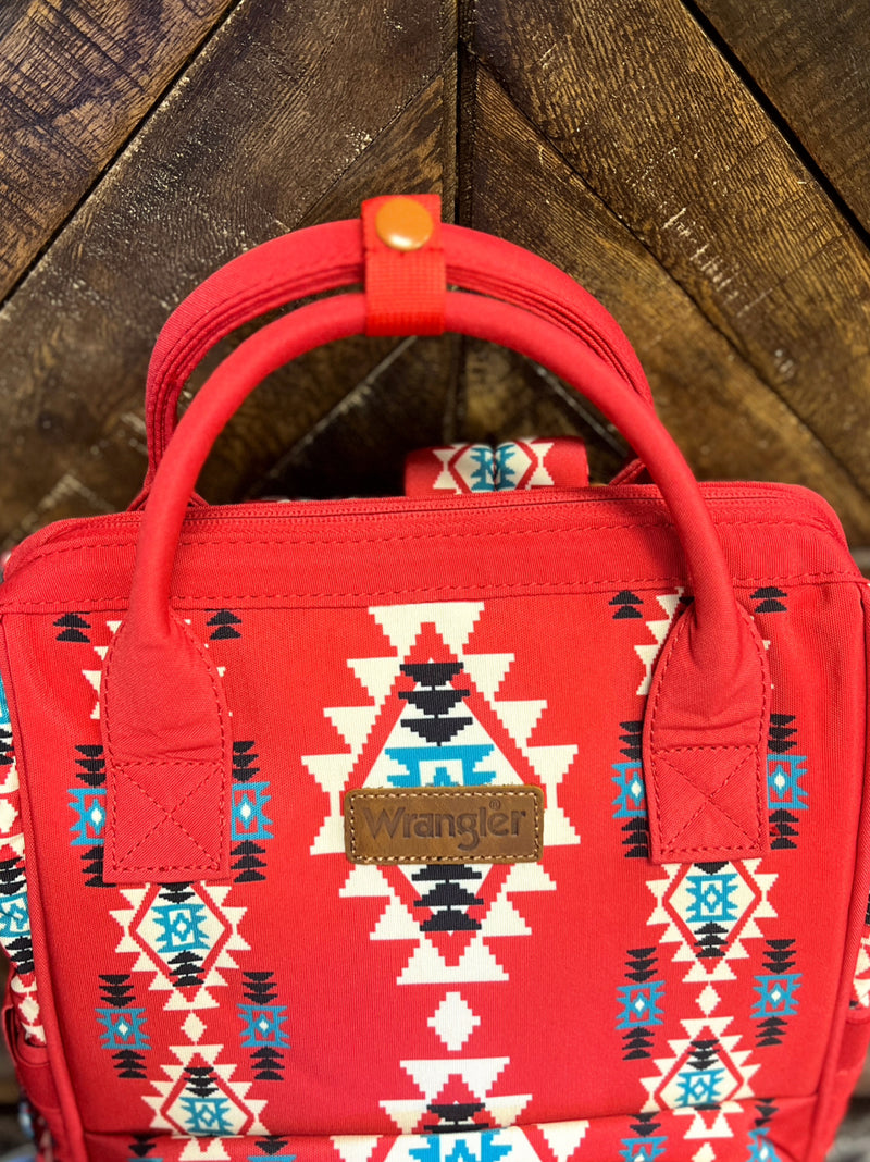 The Original Wrangler Diaper Bag -Red Aztec | gussieduponline