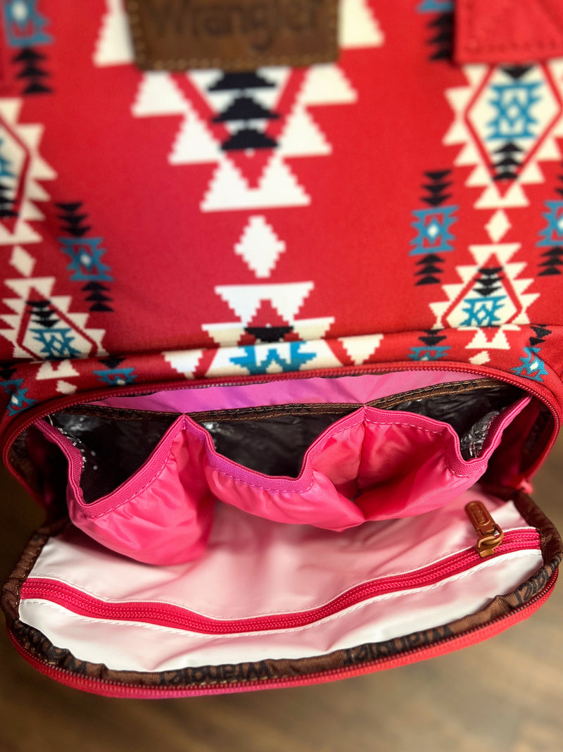 The Original Wrangler Diaper Bag -Red Aztec | gussieduponline