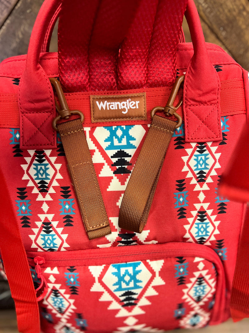 The Original Wrangler Diaper Bag -Red Aztec | gussieduponline