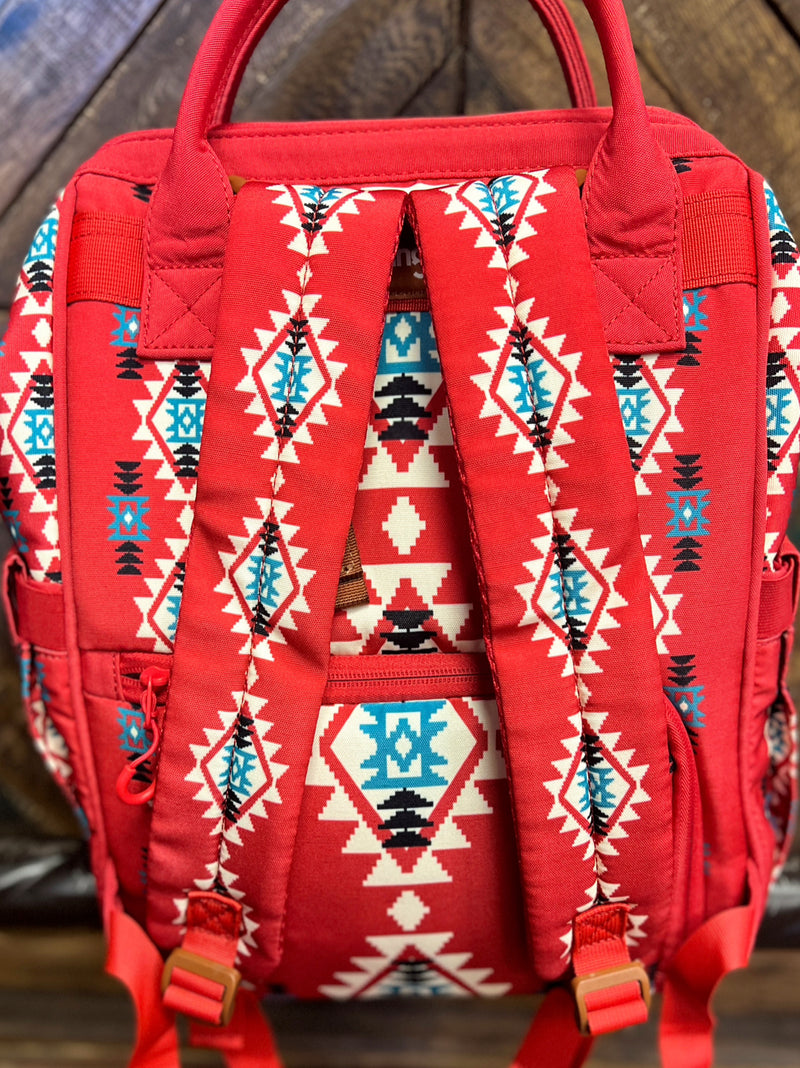 The Original Wrangler Diaper Bag -Red Aztec | gussieduponline