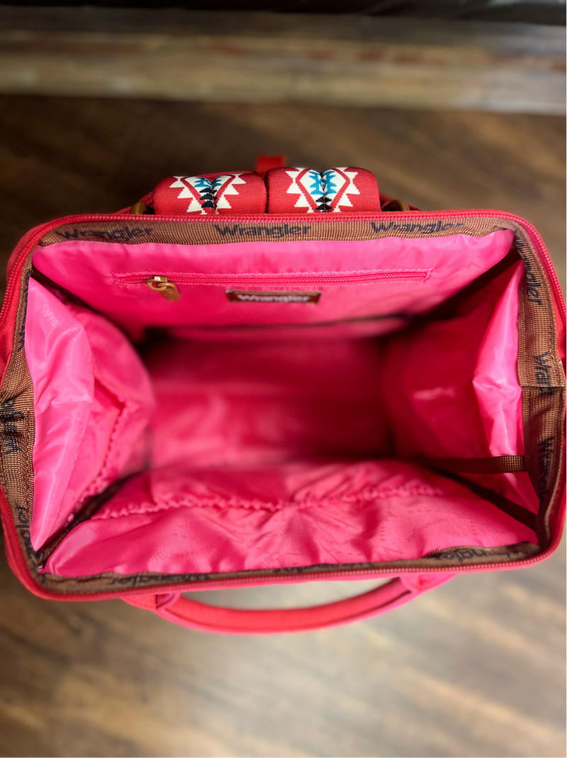 The Original Wrangler Diaper Bag -Red Aztec | gussieduponline