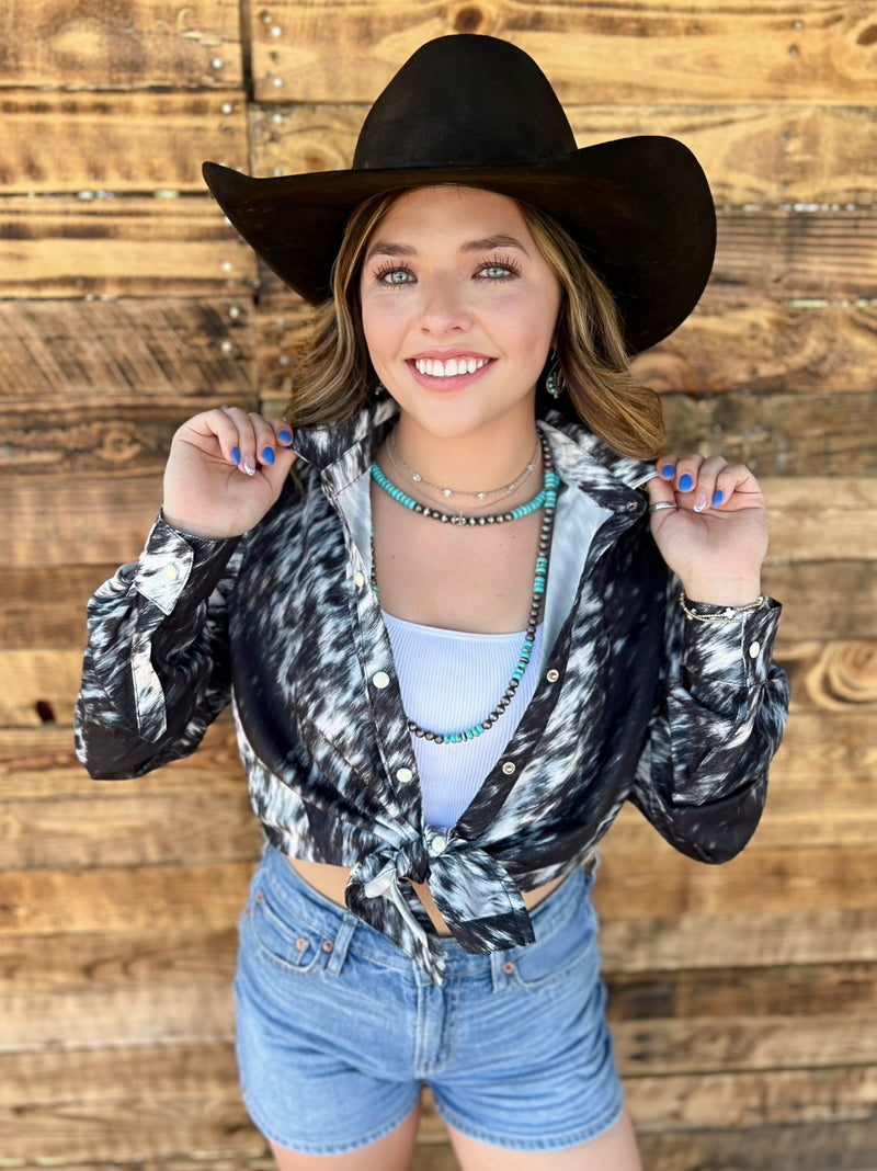 Sterling Kreek Let's Get Western Button Up Top | gussieduponline