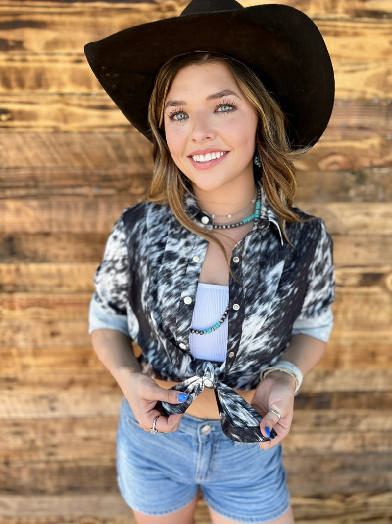 Sterling Kreek Let's Get Western Button Up Top | gussieduponline