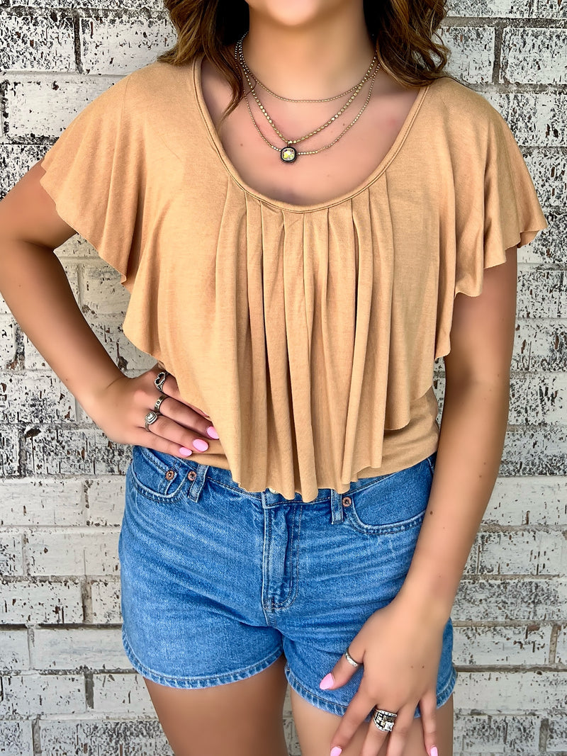 Shimmy & Shake V Neck Ruffle Top- 4 Colors | gussieduponline