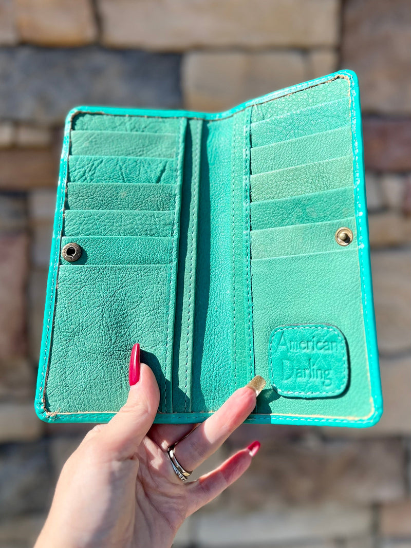 Silver/Turquoise Darling Wallet | gussieduponline