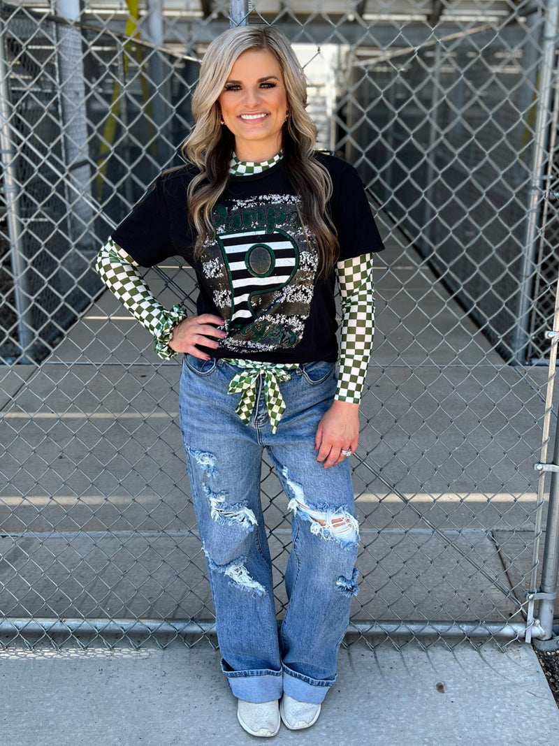 Sterling Kreek Pep Rally Green Mesh Top | gussieduponline