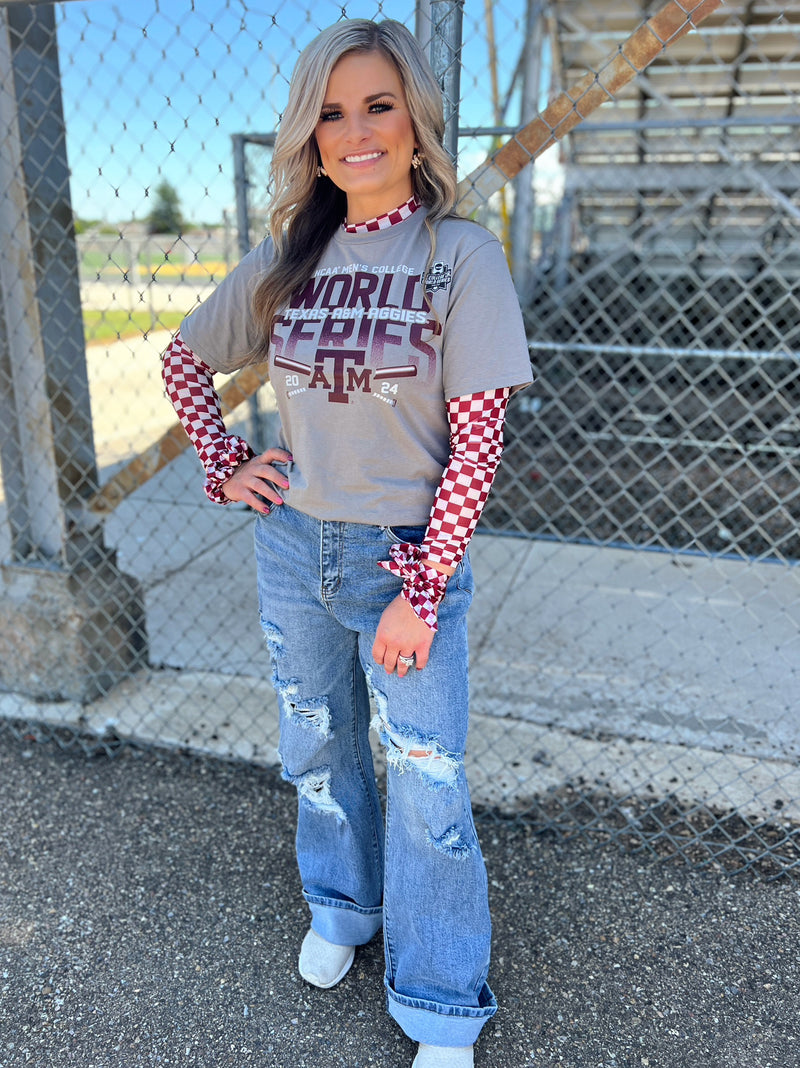 Sterling Kreek Pep Rally Maroon Mesh Top | gussieduponline