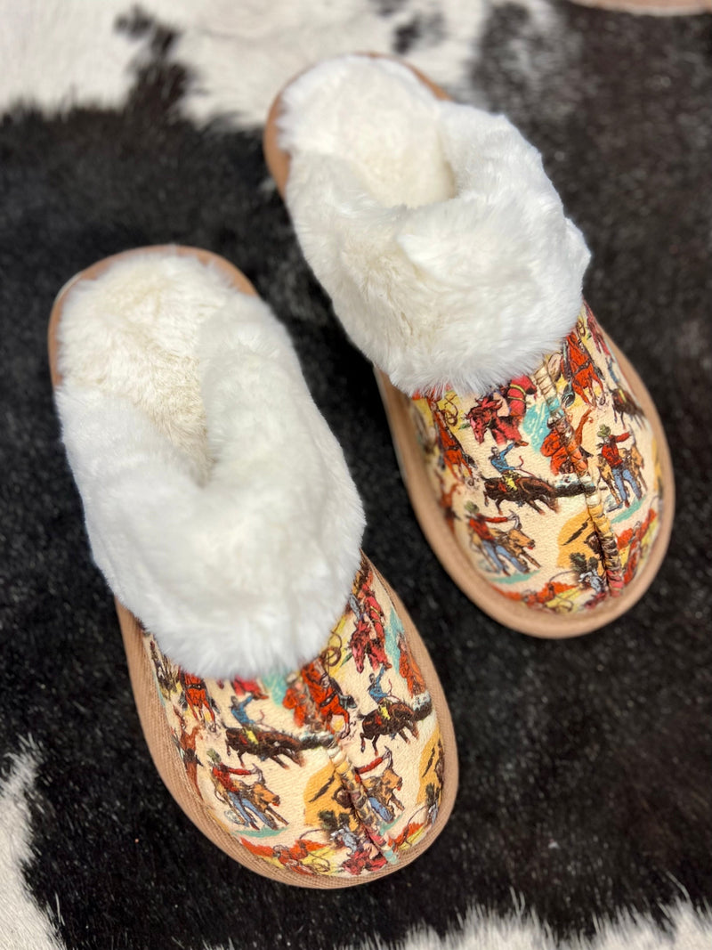 Cowboy Collage Slippers | gussieduponline