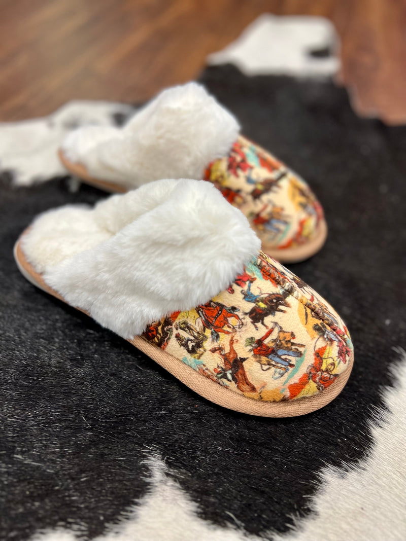Cowboy Collage Slippers | gussieduponline