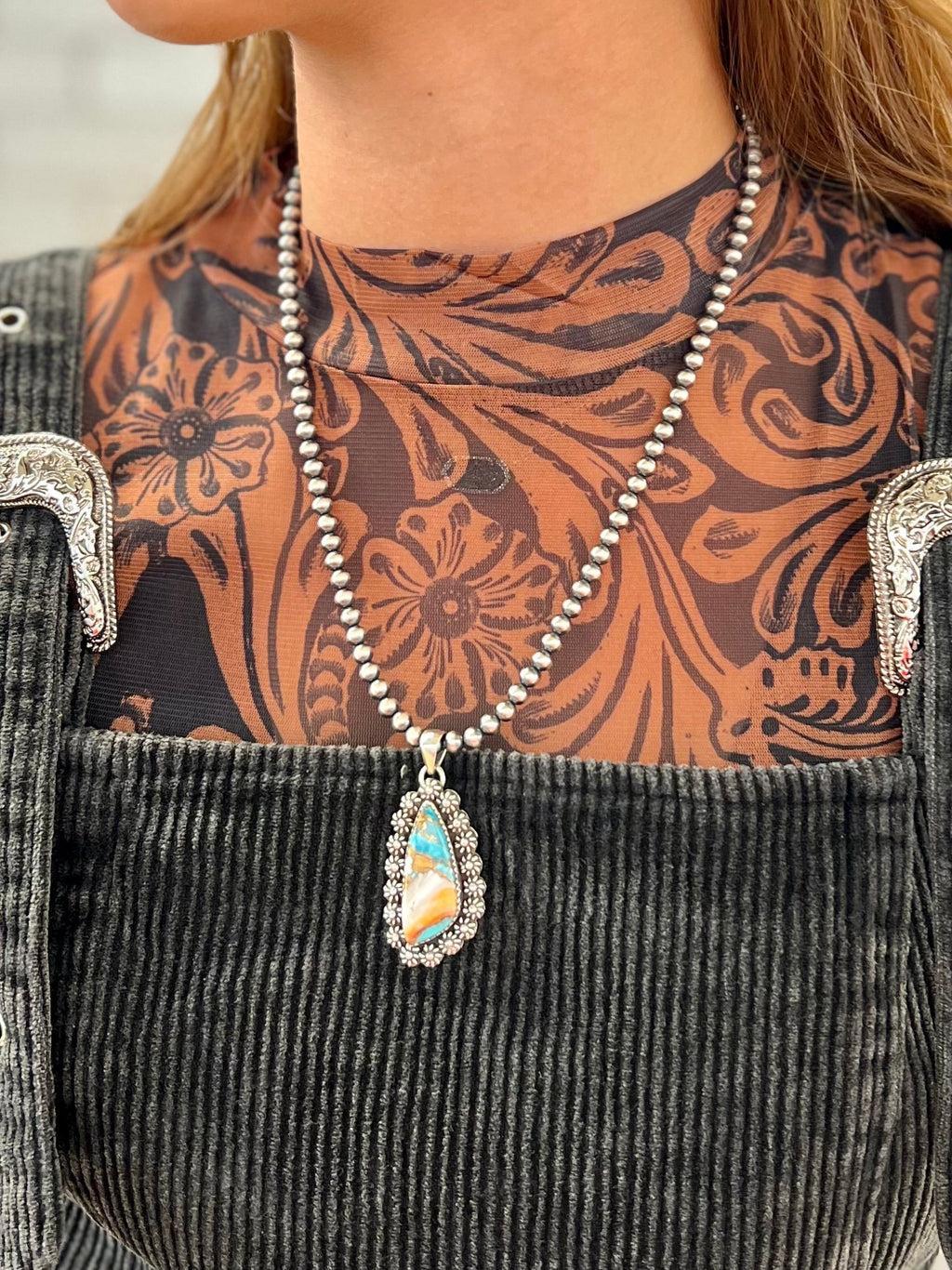 Western Skies Navajo Sterling Silver Necklace | gussieduponline