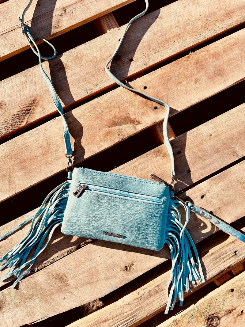 Montana West Turquoise Tooled Small Crossbody | gussieduponline