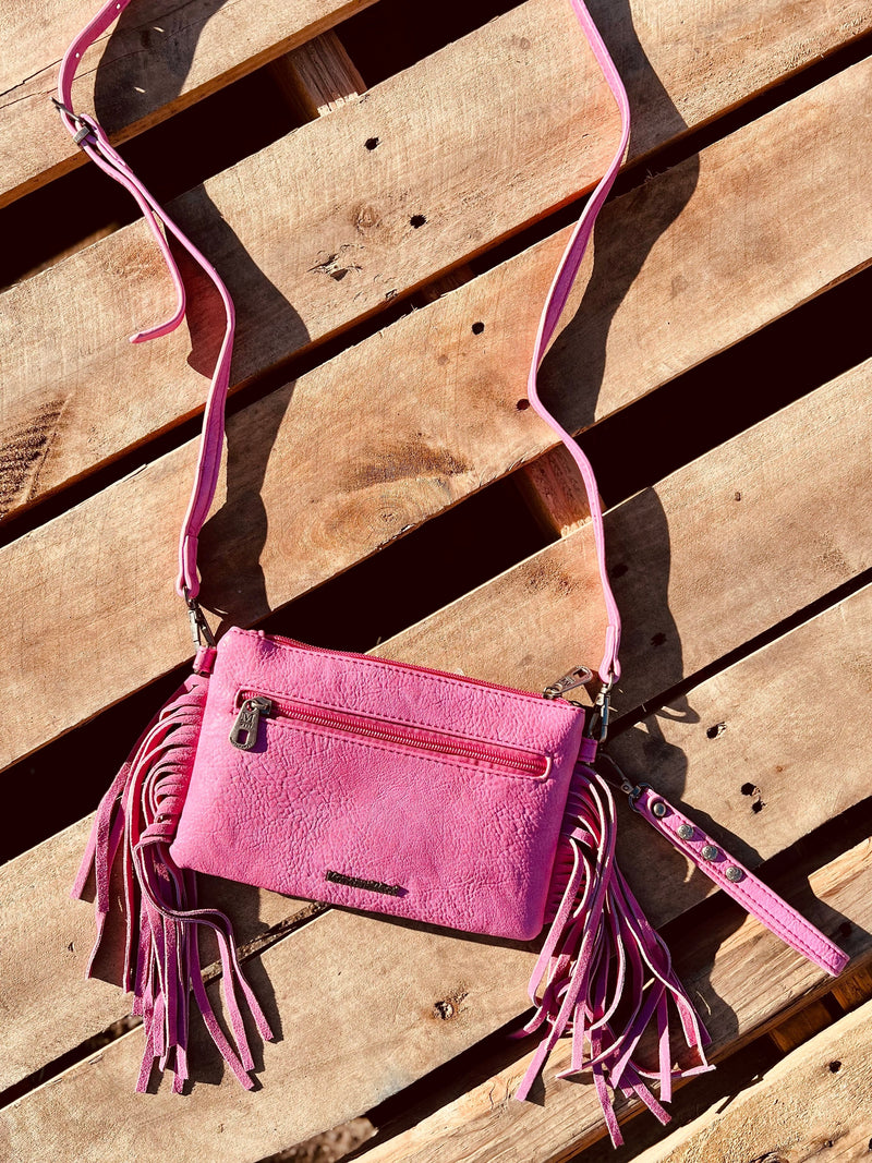 Montana West Pink Tooled Small Crossbody | gussieduponline