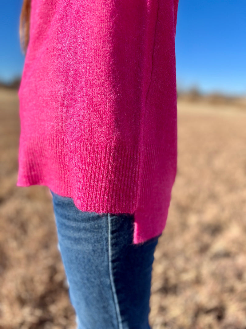 Don't Pick My Pockets Fuchsia Sweater | gussieduponline