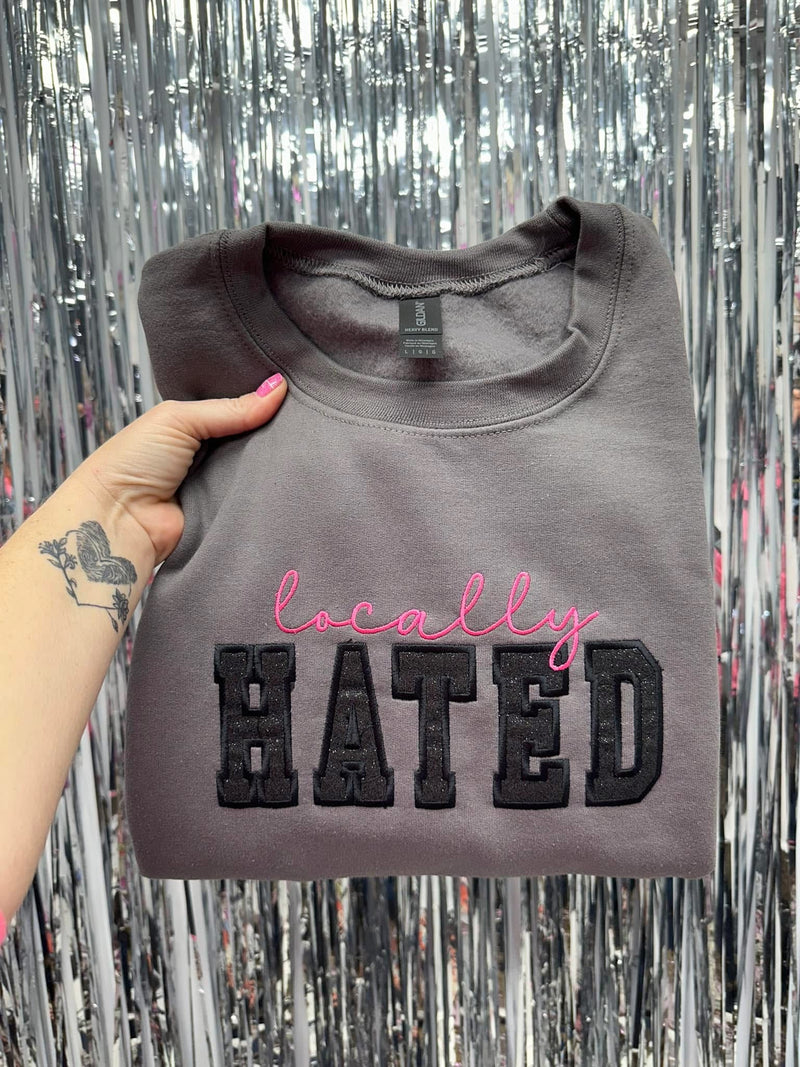 Locally Hated Embroidered Pullover Sweatshirt | gussieduponline