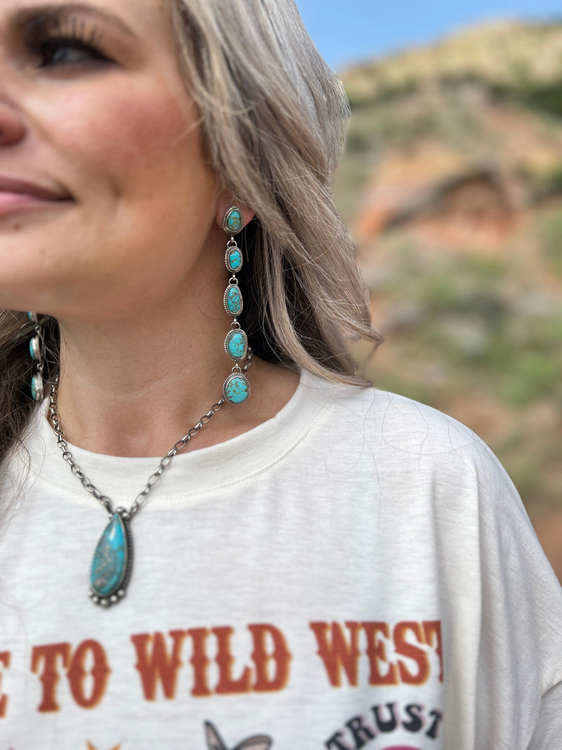 Cinco Turquoise Drop Earrings | gussieduponline