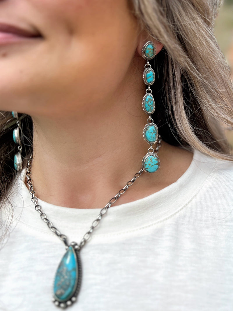 Cinco Turquoise Drop Earrings | gussieduponline