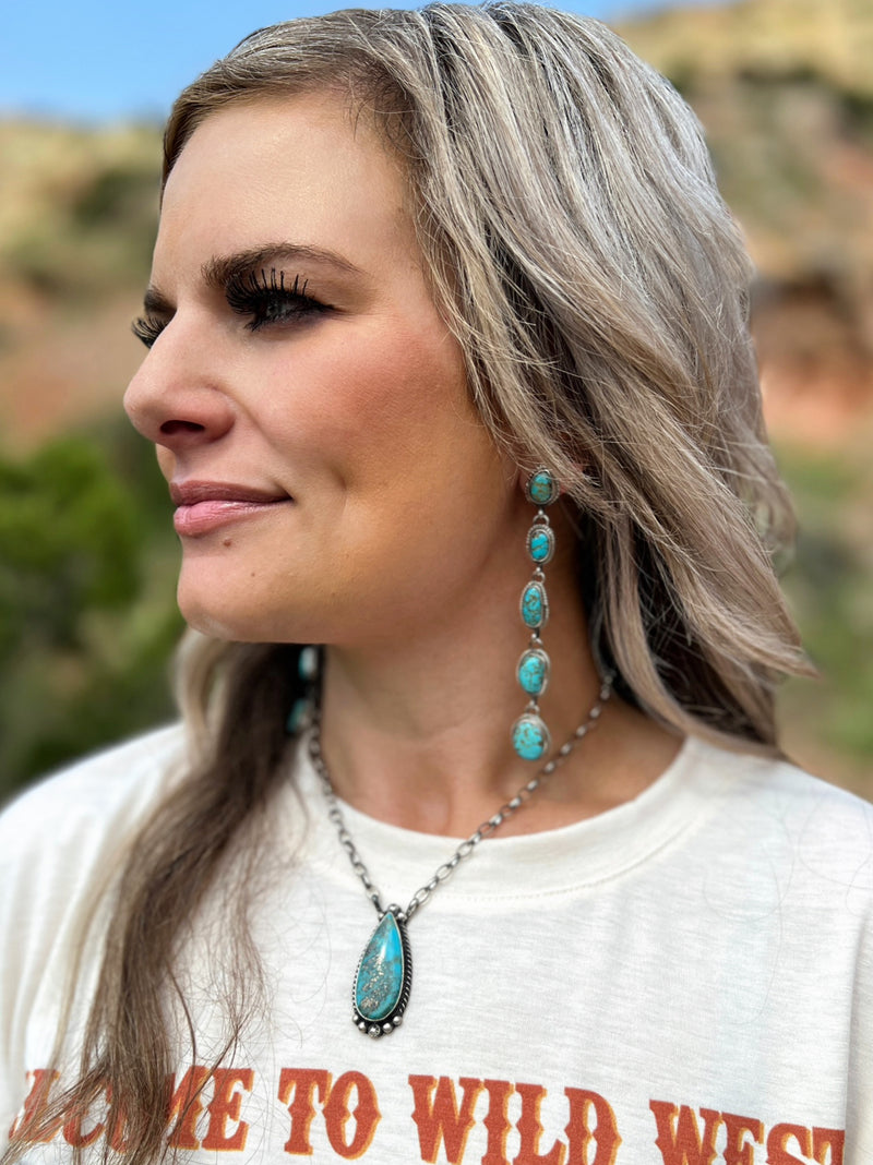 Cinco Turquoise Drop Earrings | gussieduponline