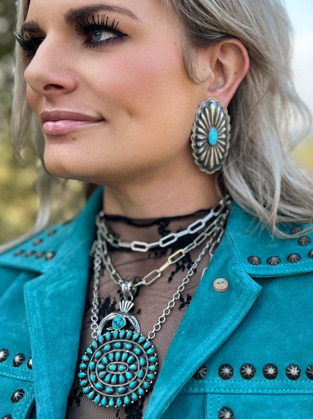 Big & Silver Concho Earrings | gussieduponline