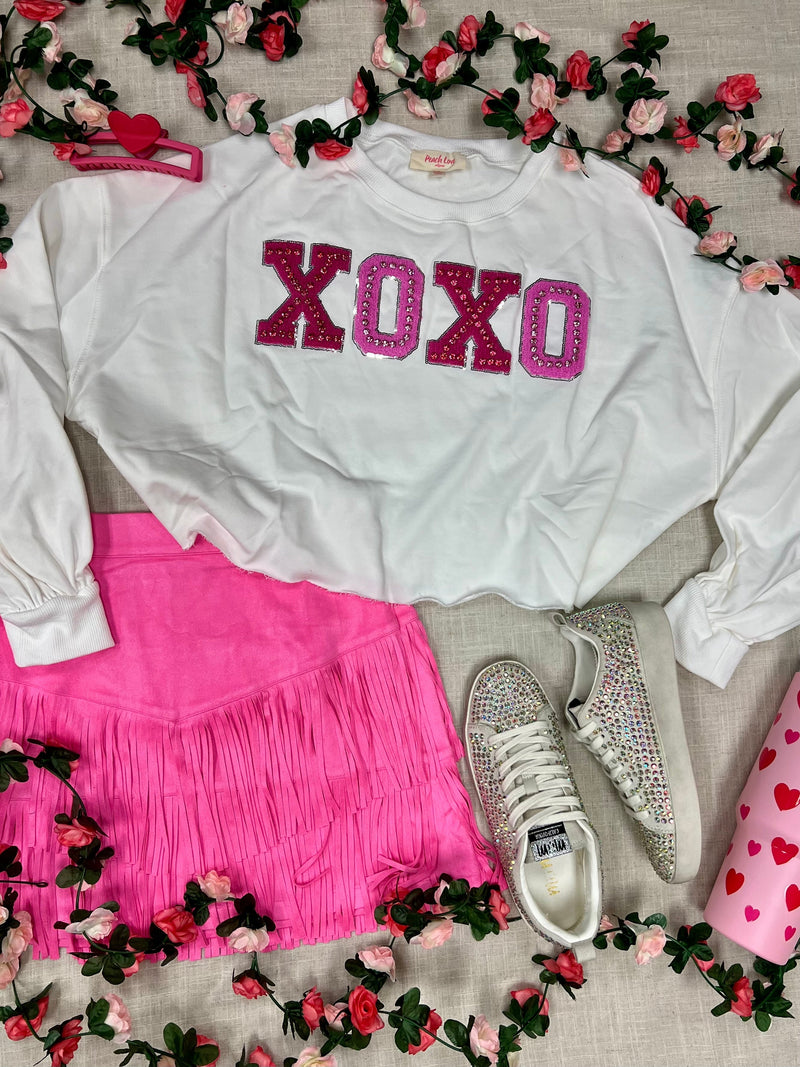 XOXO Cropped Sweater* | gussieduponline