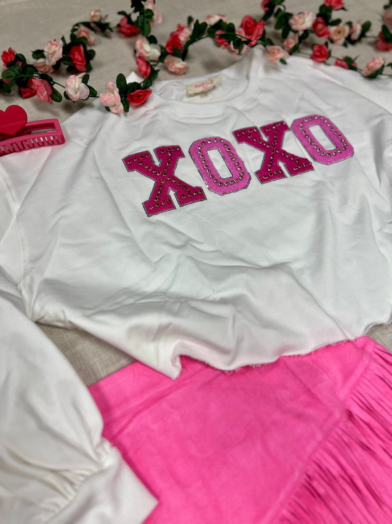 XOXO Cropped Sweater* | gussieduponline