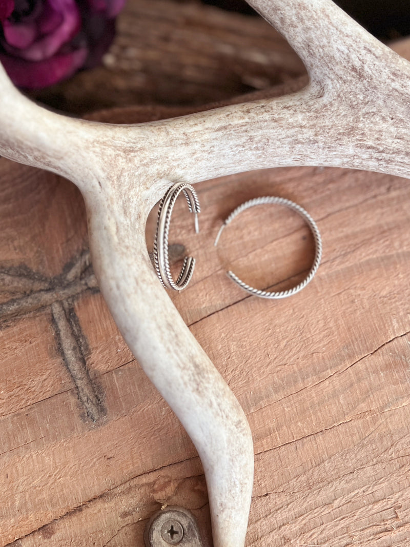 Not The Mistress Navajo Sterling Silver Half Hoops | gussieduponline