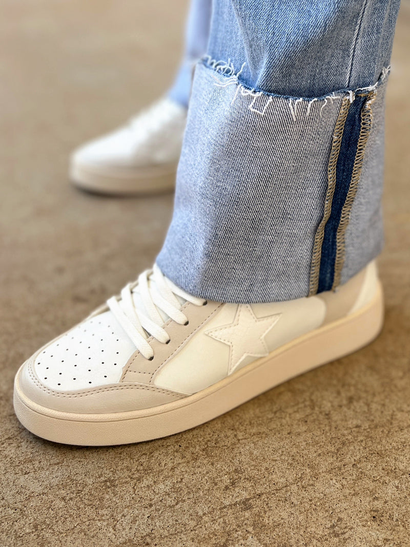 Juniper's Beige Star Sneakers | gussieduponline