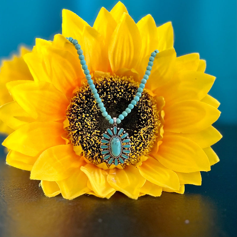 Blooming Turquoise Choker Necklace | gussieduponline