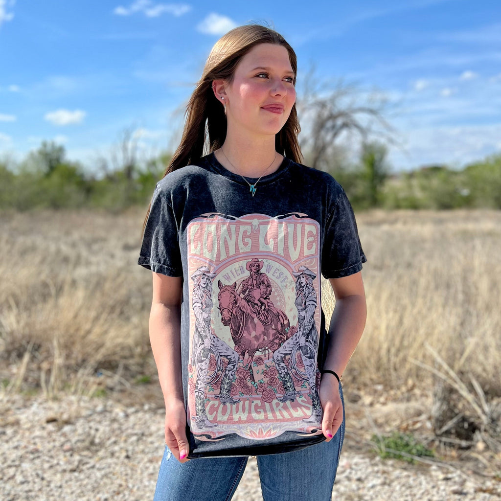 Hand Drawn Cowgirl's Graphic Tee | gussieduponline