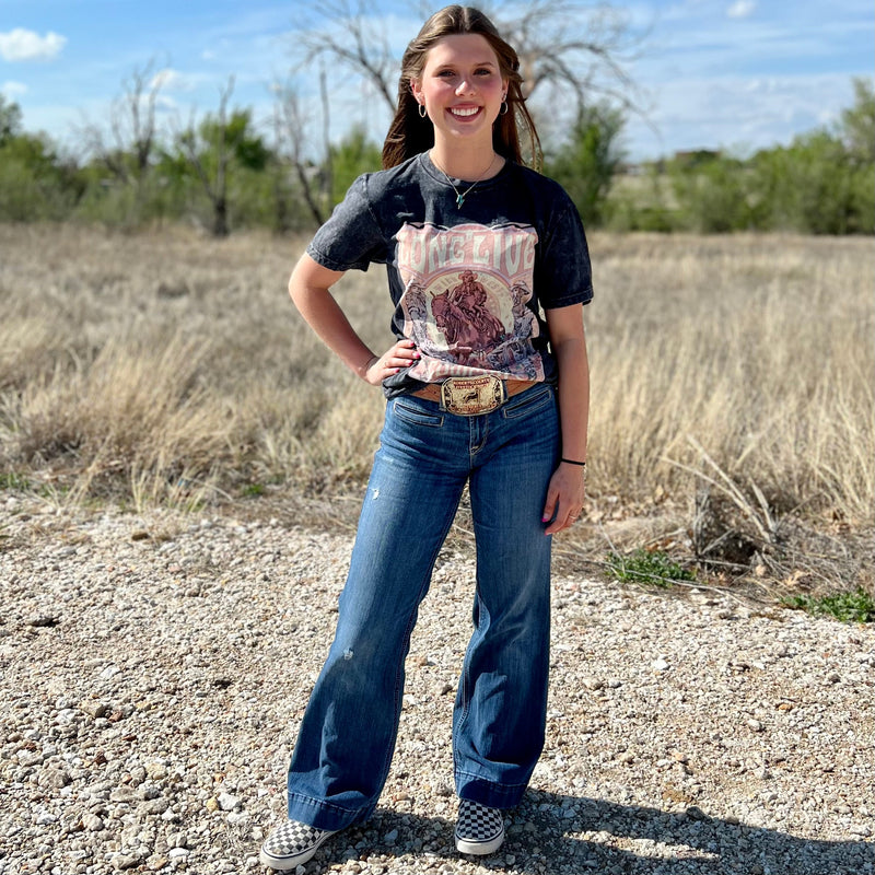 Hand Drawn Cowgirl's Graphic Tee | gussieduponline