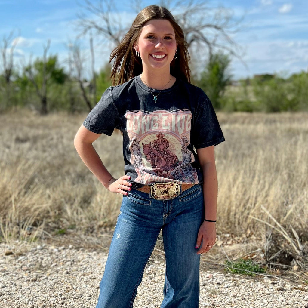 Hand Drawn Cowgirl's Graphic Tee | gussieduponline