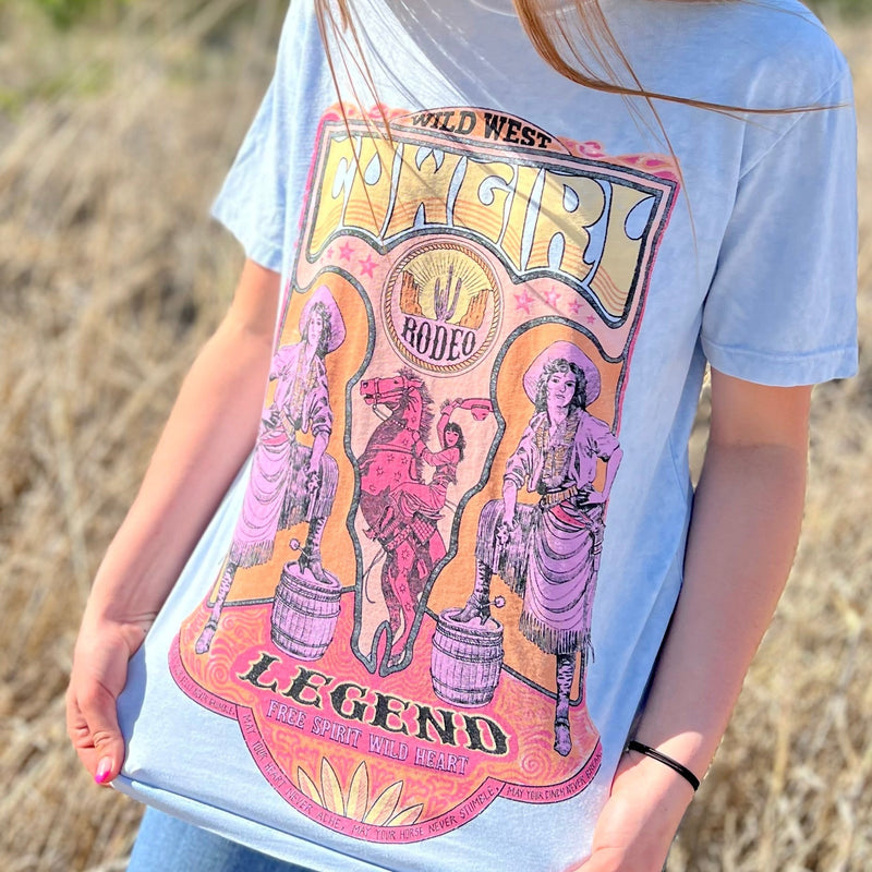 Blue Rodeo Cowgirl Legend Graphic Tee | gussieduponline