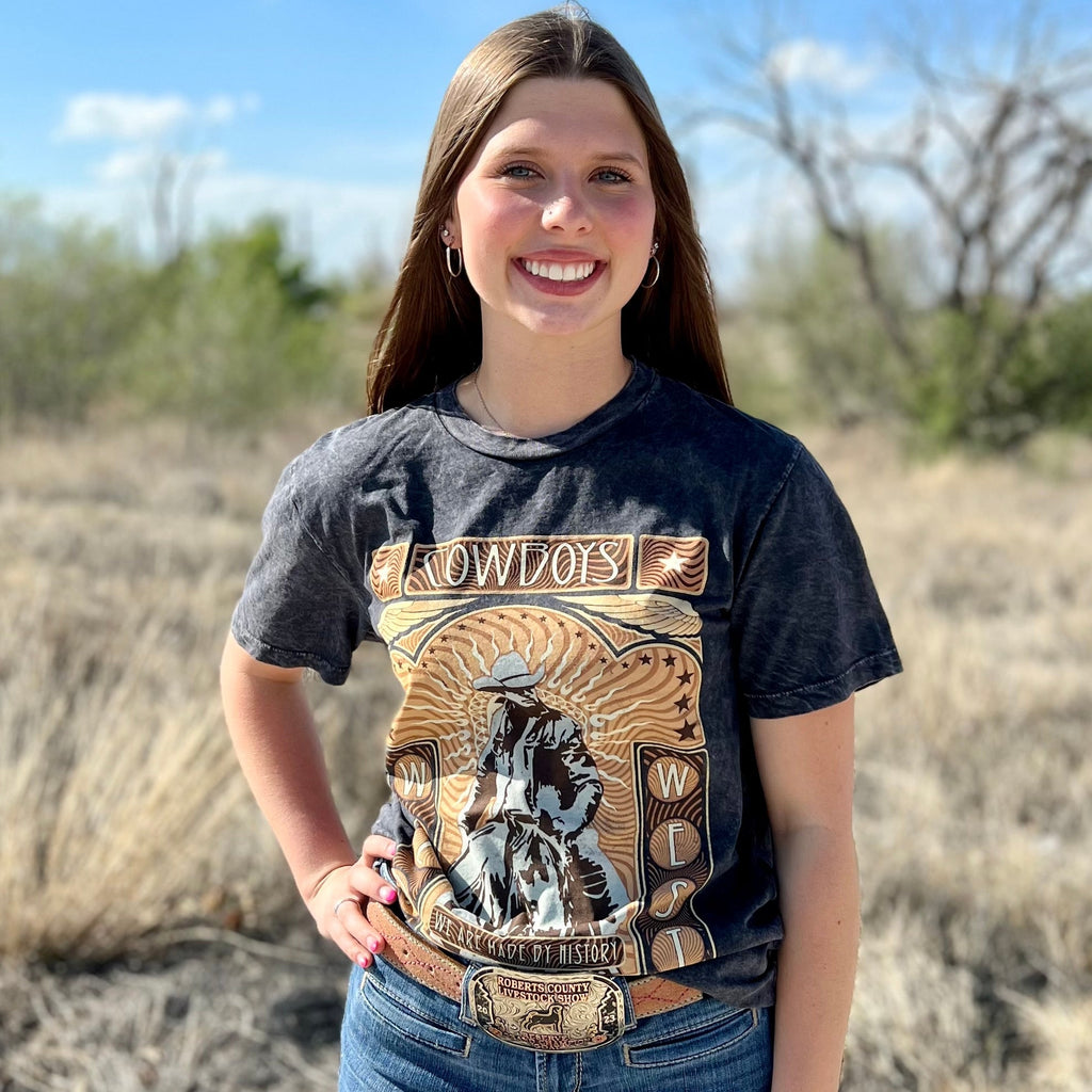 Mineral Washed Cowboy History Graphic Tee | gussieduponline