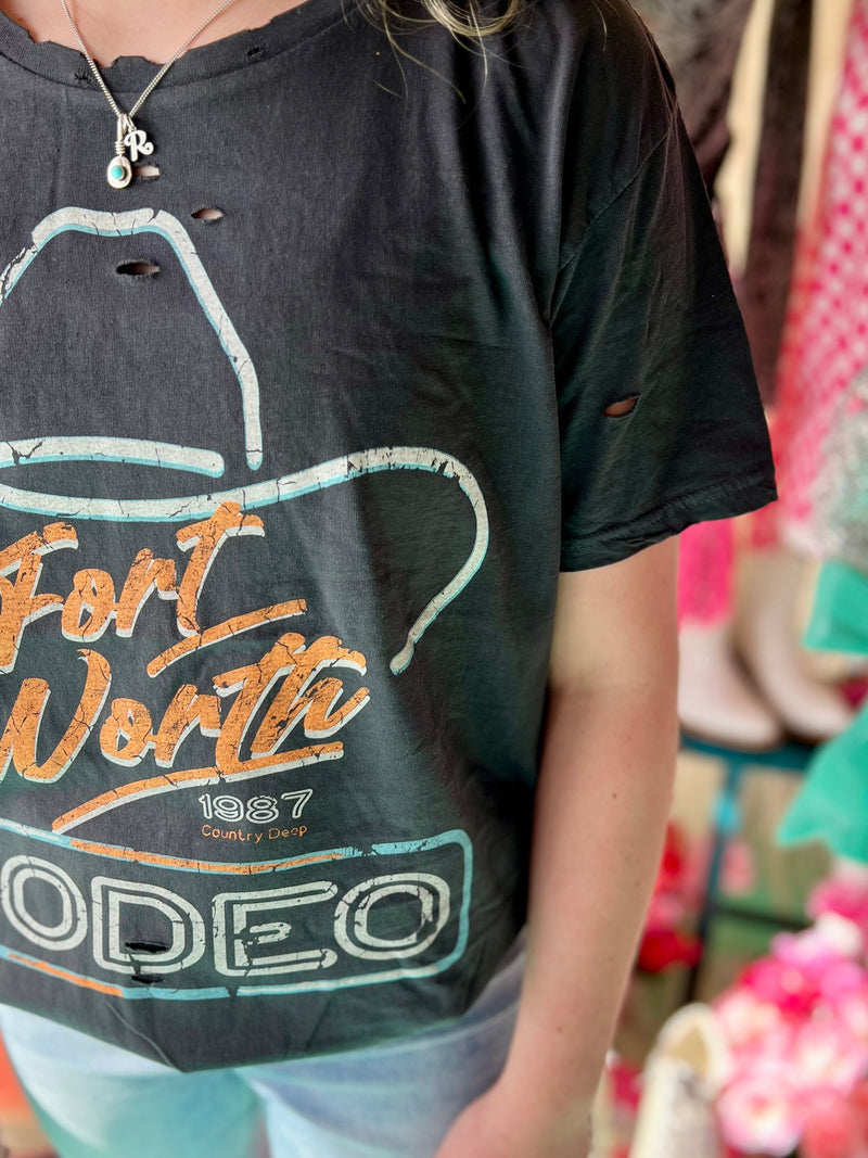 1987 Fort Worth Rodeo Holy Tee | gussieduponline